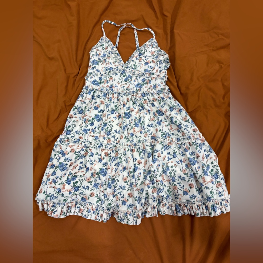 Floral Woman’s Dress in Blue and Pink